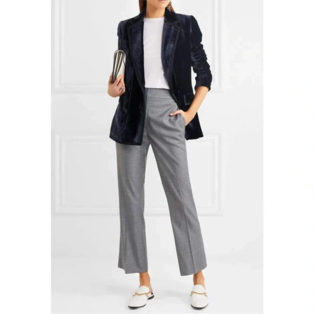 J. Crew Collection Navy Blue Velvet Double Breasted Blazer 00
